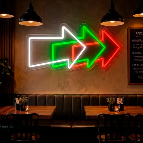 Custom Neon Arrow Signs - Custom Socks Now
