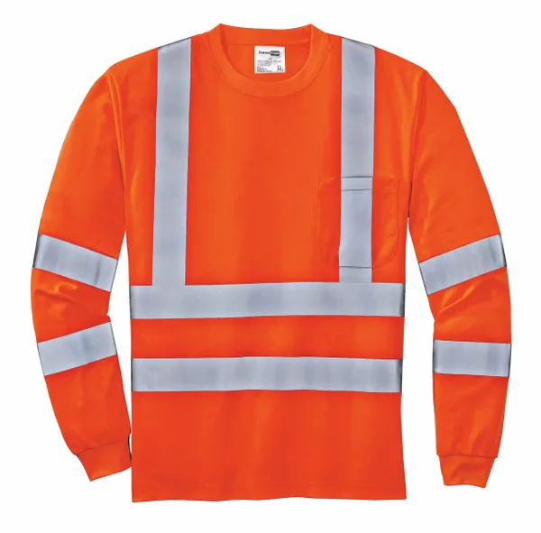 CornerStone - ANSI 107 Class 3 Long Sleeve Snag-Resistant Reflective T-Shirt. CS409 - Custom Socks Now