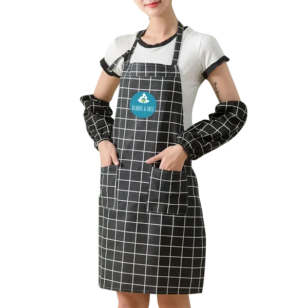 Cotton Linen Plaid Apron Set - Custom Socks Now
