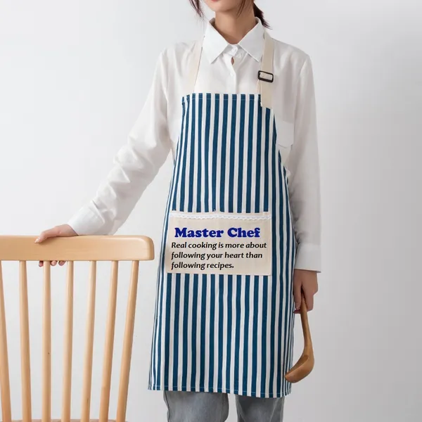 Cotton and Linen Striped Apron - Custom Socks Now