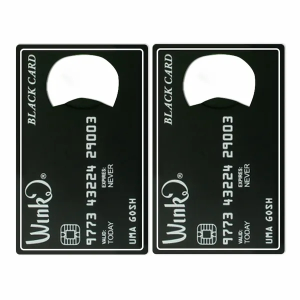 Black Card Shaped Bottle Opener - Custom Socks Now