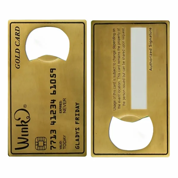 Gold Card Shaped Bottle Opener - Custom Socks Now