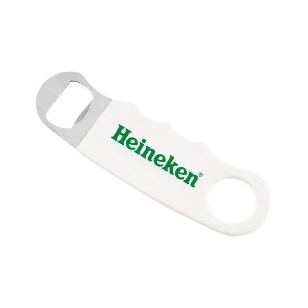 White Hand Grip Flat Bottle Opener - Custom Socks Now