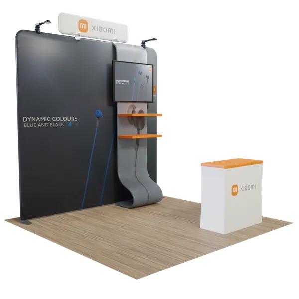 10' x 10' Straight  Media Display - Custom Socks Now