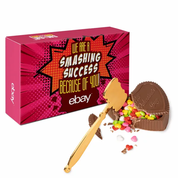 Smash Chocolate Heart with Candy Hearts - Custom Socks Now