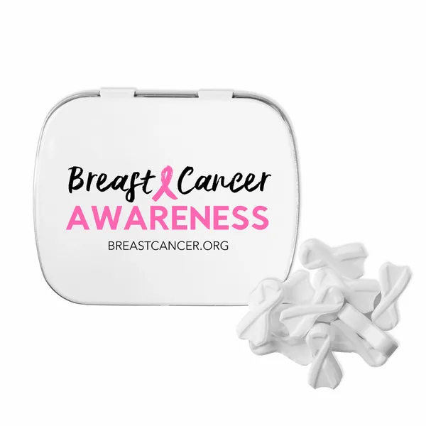 Domed Tin with Ribbon Shaped Mints - Custom Socks Now