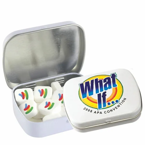 Domed Tin - Imprinted Square Mints - Custom Socks Now