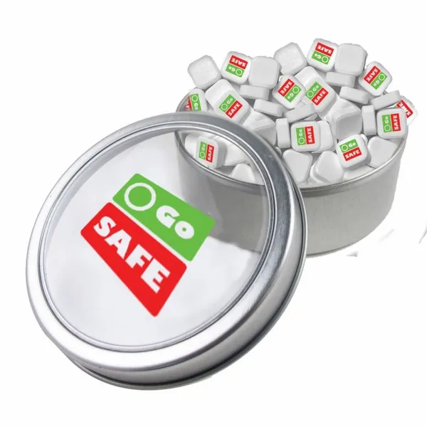 Large Top View Tin - Imprinted Square Mints - Custom Socks Now