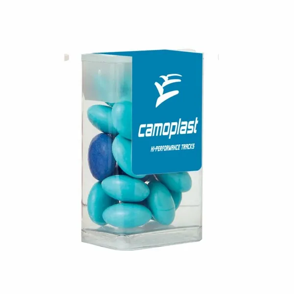 Mini Flip-Top Tube with Imprinted Chocolate Buttons - Custom Socks Now