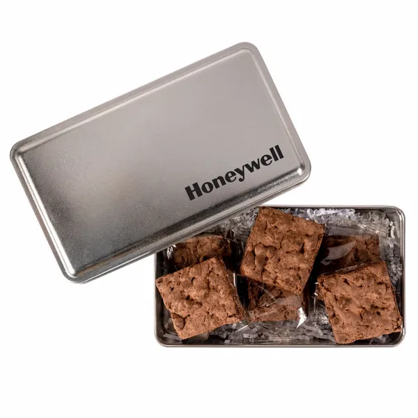 Fresh Beginnings 6 Fudge Brownies in Tin - Custom Socks Now