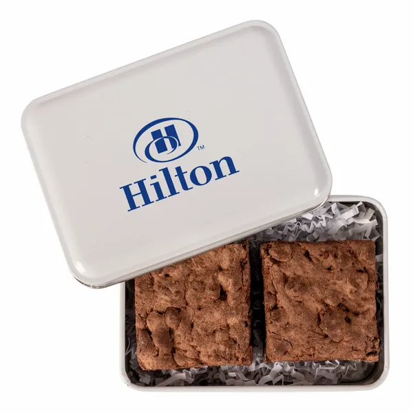 Fresh Beginnings 2 Fudge Brownies in Tin - Custom Socks Now