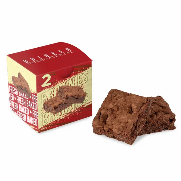 Fresh Beginnings 2 Fudge Brownies in Cube - Custom Socks Now