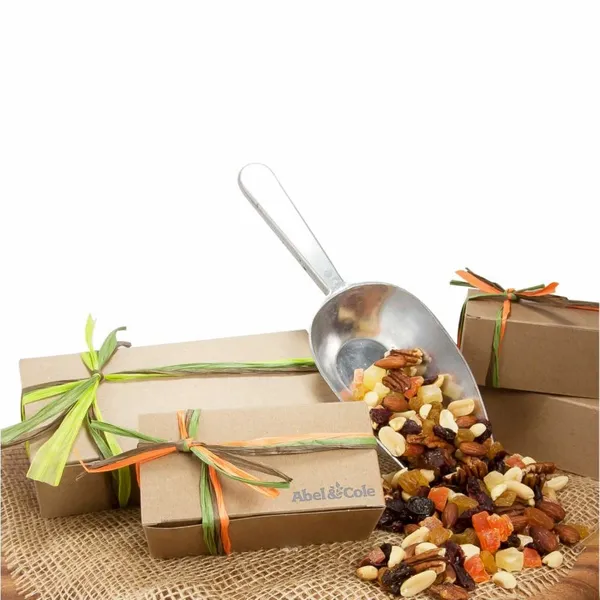 Small Natural Kraft Box with Cranberry Gold Mix - Custom Socks Now