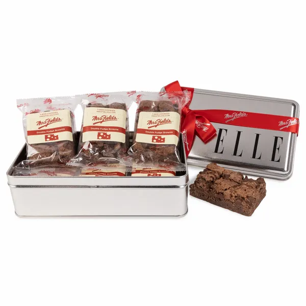 Mrs. Fields® Double Chocolate Fudge Brownie Tin- 6 pack - Custom Socks Now