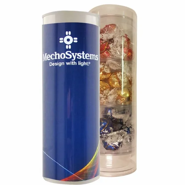 3 Piece Holiday Gift Tube with Lindor Truffles - Custom Socks Now