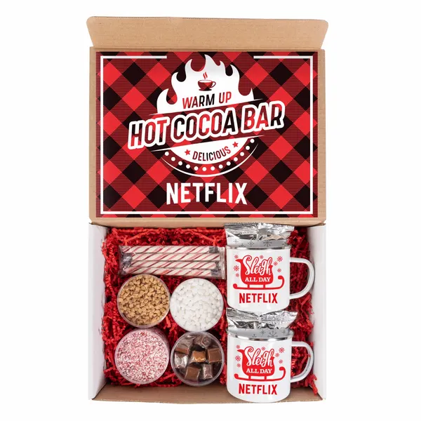 Hot Cocoa Bar Kit with 2 Mugs - Custom Socks Now