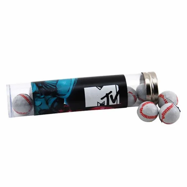Tube with Chocolate Baseballs - TRB660 - Custom Socks Now