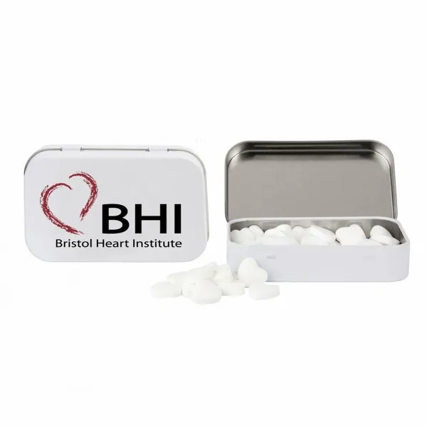 Rectangular Tin with Heart Shaped Mints - Custom Socks Now