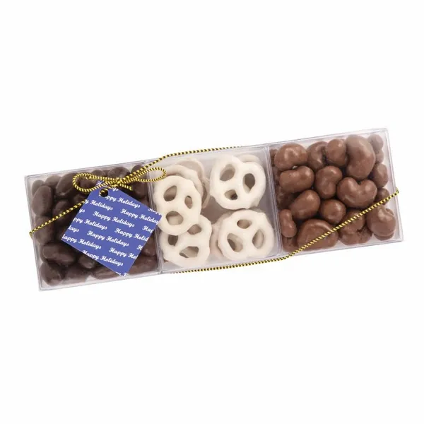 3 Way Square Acetate with Chocolate Confections - Custom Socks Now