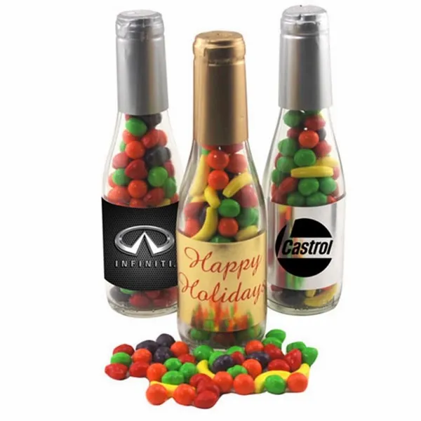 Champagne Bottle with Candy Fruitz 8" - Custom Socks Now