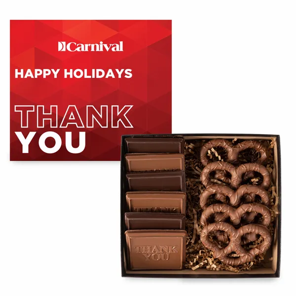 6 Piece Cookie and Confection Gift Box with Pretzels - CFBFC - Custom Socks Now