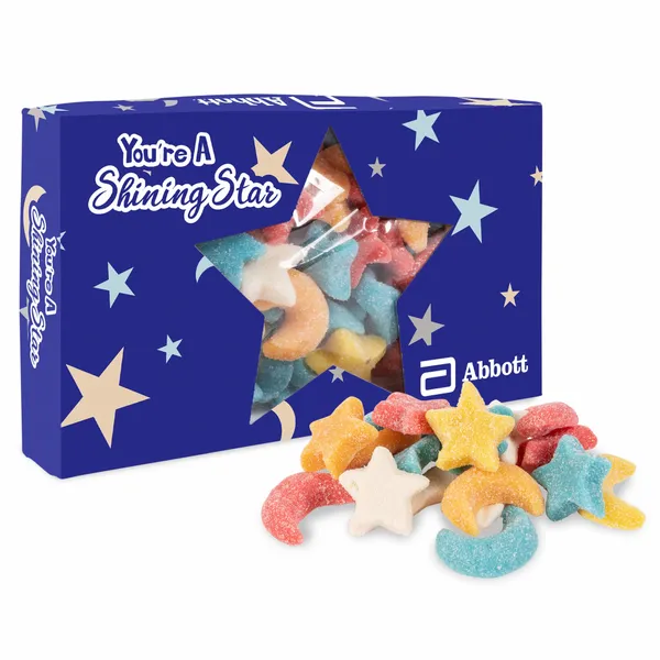 You're a Star Die Cut Box w/ Gummy Glitter Sour Stars & Moons - Custom Socks Now