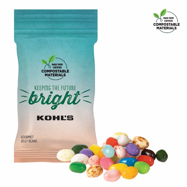 1oz ECO-Digibag, Compostable & Full Color, Gourmet Jelly Beans - Custom Socks Now