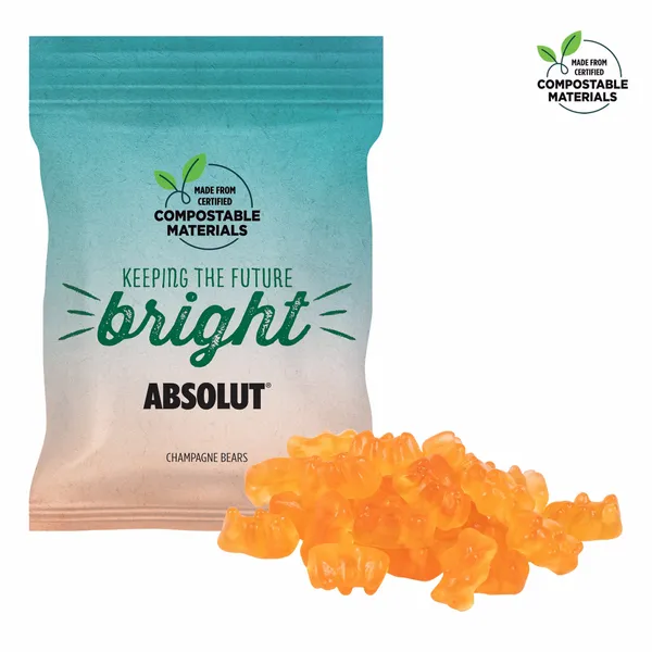 2oz ECO-Digibag, Compostable & Full Color, Champagne Bears - Custom Socks Now