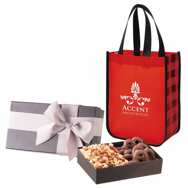 Executive Gift Set With Northwoods Laminated Non-Woven Tote Bag - Custom Socks Now