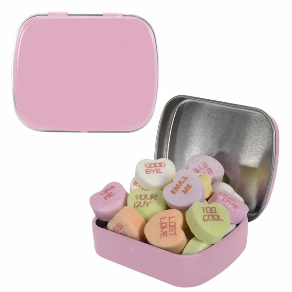 Small Mint Tin with Conversation Hearts - Custom Socks Now