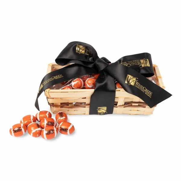 Gift Basket with Chocolate Footballs - Custom Socks Now
