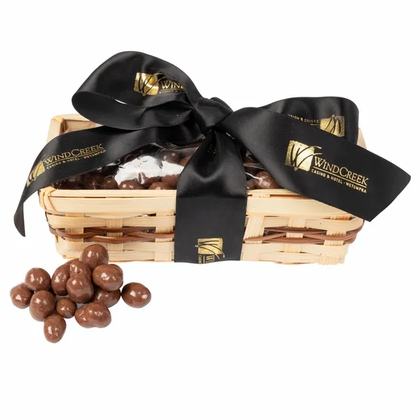 Gift Basket with Choc Covered Peanuts - Custom Socks Now