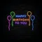 Happy Birthday To You with Balloons Neon Sign - Custom Socks Now
