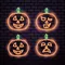 Orange Pumpkin Neon Sign - Custom Socks Now