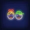 Smiling Girl Boy Faces Neon Sign - Custom Socks Now