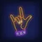 Rock Gesture Neon Sign - Custom Socks Now