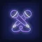 Crossed Microphone Neon Sign - Custom Socks Now