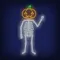 Skeleton with Pumpkin Head Neon Sign - Custom Socks Now