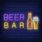 Beer & Bar with Bottle & Glass Neon - Custom Socks Now