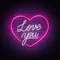 Pink Love You Neon Sign - Custom Socks Now