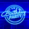Birthday Party Blue Neon Sign - Custom Socks Now