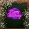 Happy Birthday Purplish Neon Sign - Custom Socks Now