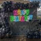 Colorful Happy Birthday Neon Sign - Custom Socks Now