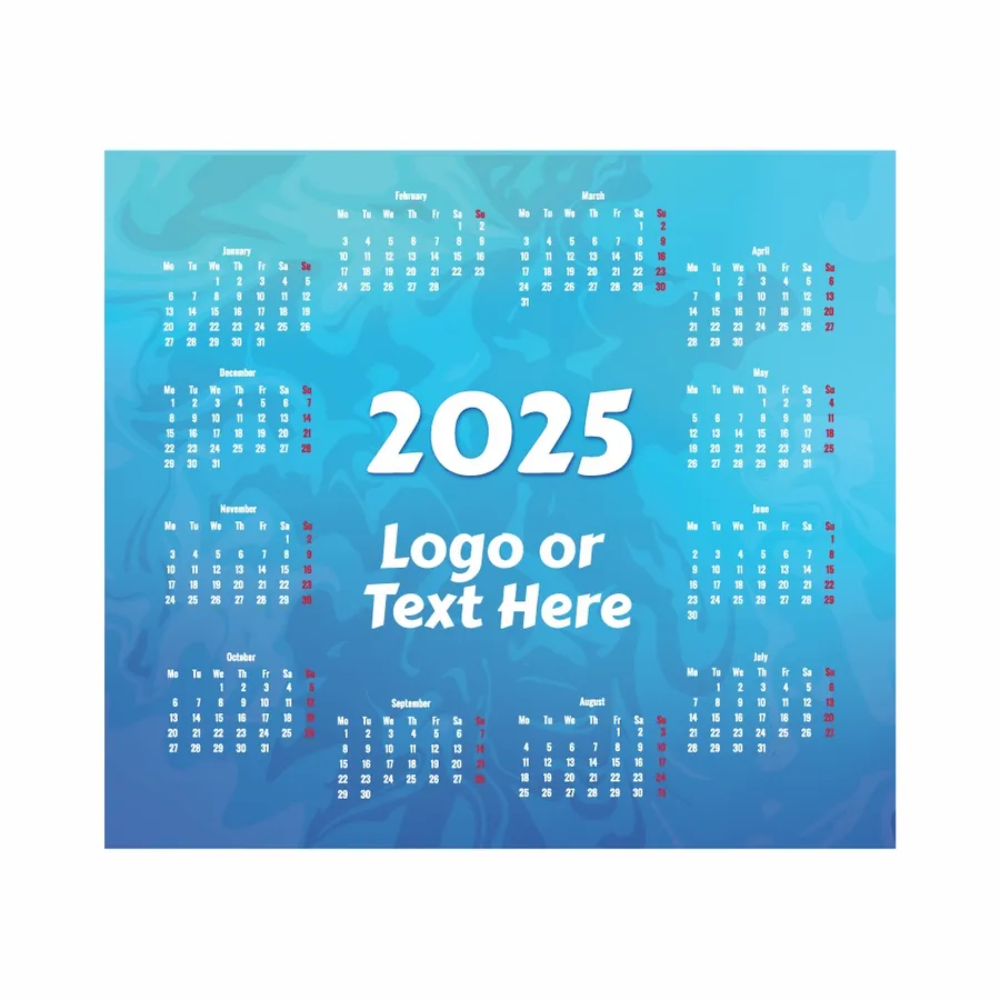 Light Blue Calendar Mouse Pad - Custom Socks Now