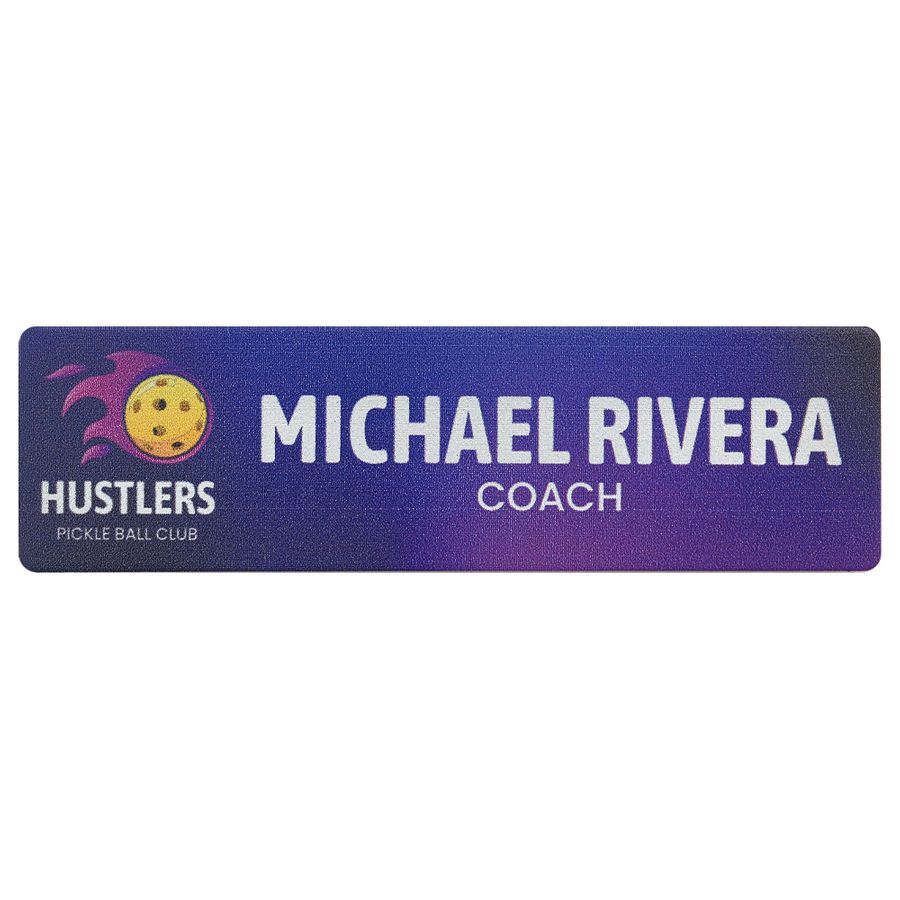 UV Printed Name Badges - Custom Socks Now