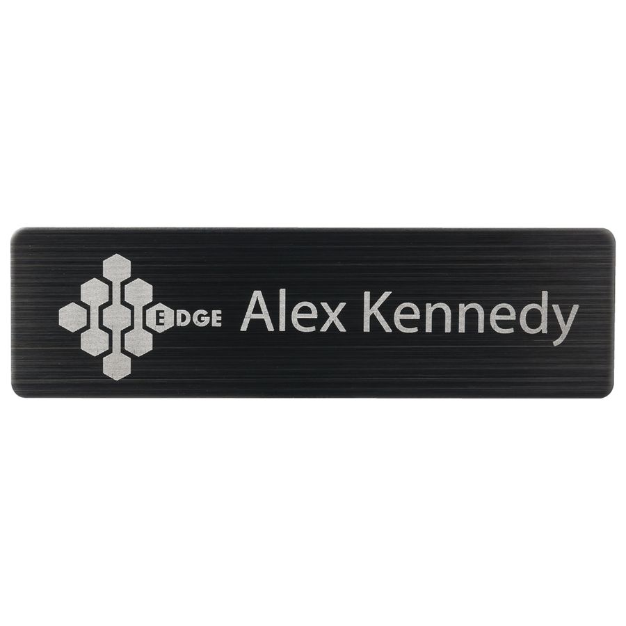 Engraved Metal Name Badges - Custom Socks Now