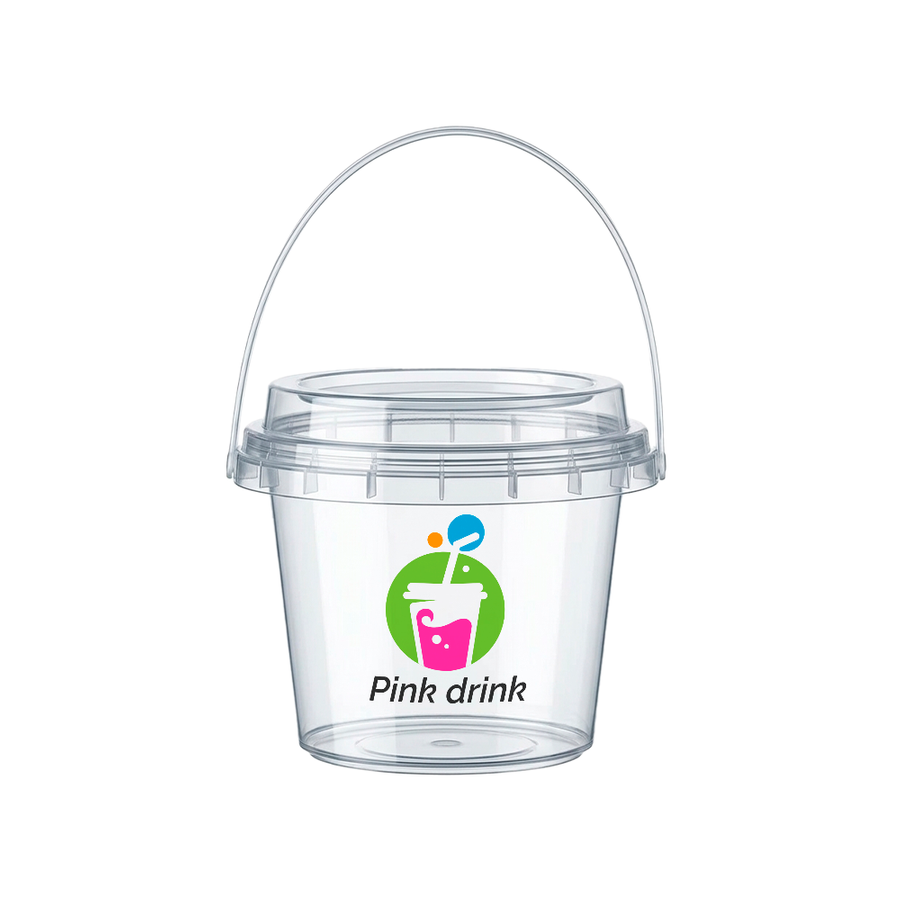 Premium Transparent Drink Buckets - Custom Socks Now