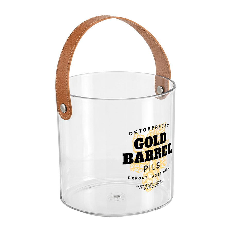 Leather-Strap Clear Drink Buckets - Custom Socks Now