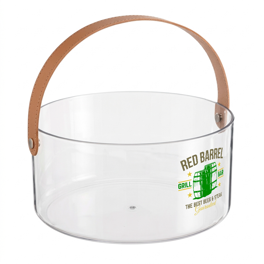 Leather-Strap Clear Drink Buckets - Custom Socks Now