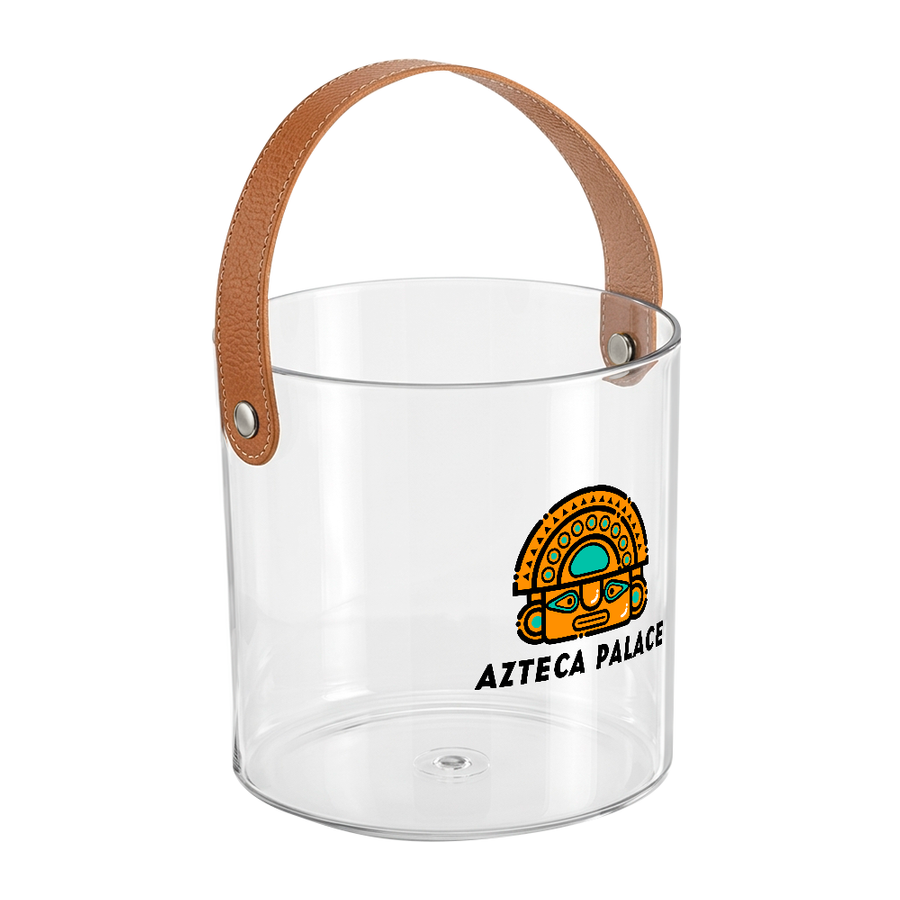 Leather-Strap Clear Drink Buckets - Custom Socks Now